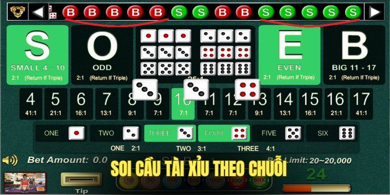 Cách soi cầu Tài Xỉu theo chuỗi bất bại